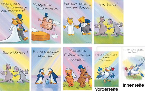 Produktbild Magni Glückwunschkarten Hochzeit 100 Stück 8fach sortiert (100 Stk.)
