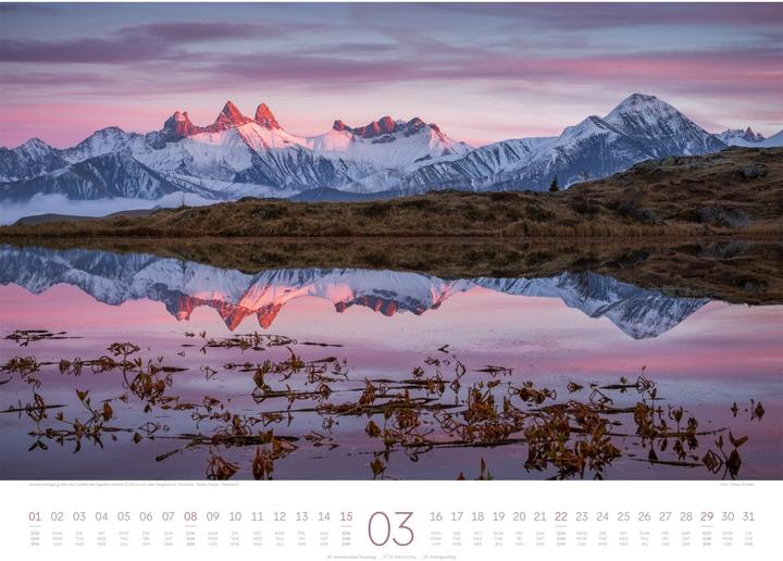 Actual product image Naturparadies Alpen Kalender 2026 (54 x 42 cm, Hardcover, English, French, German)
