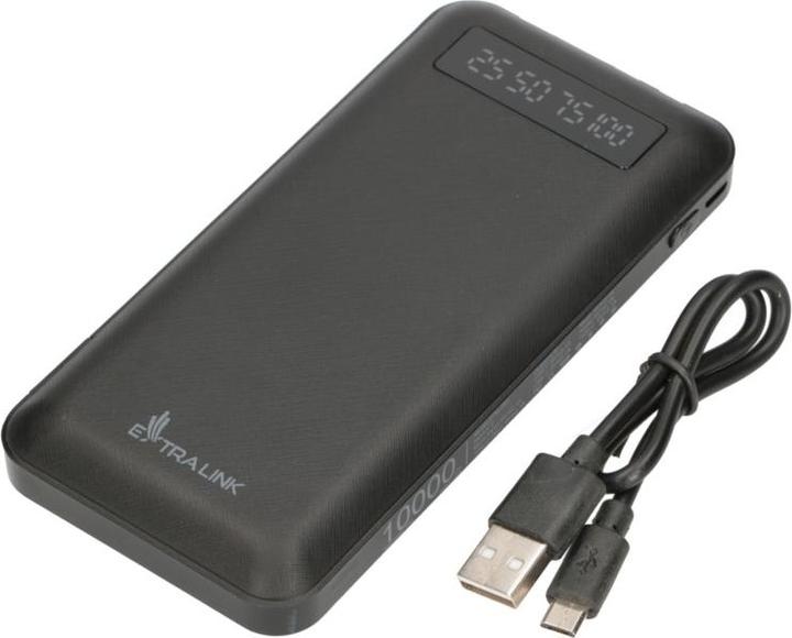 Actual product image Extralink EX.19607 power bank Lithium Polymer (LiPo) Black (10000 mAh, 10 W, 37 Wh)