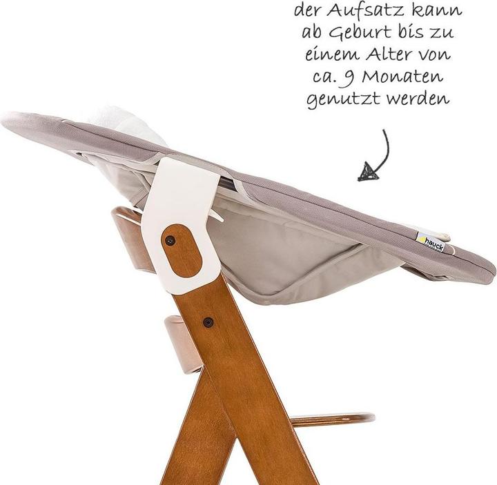 Actual product image Hauck Highchairs Alpha Plus Walnut Newborn Set - 3-piece highchair (Highchair)