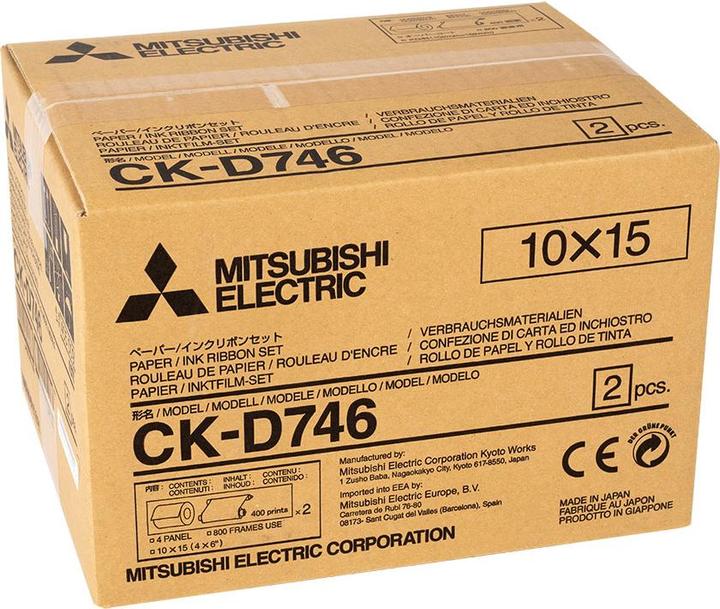 Produktbild Mitsubishi Electric CK-D 746 10x15 cm 2x 400 Prints (10 x 15 cm, 102 x 152 mm, 800 x)
