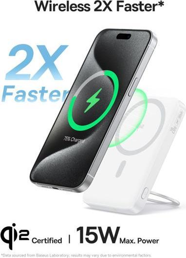 Actual product image Baseus magnetic powerbank with stand PicoGo Qi2 5000mAh 20W (5000 mAh, 20 W)