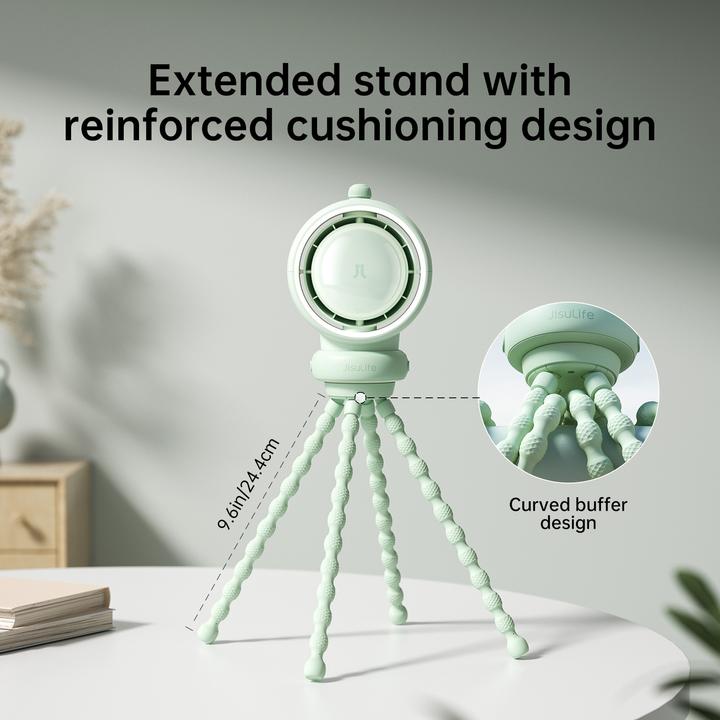 Actual product image Jisulife Stroller Fan Life2S (5000mAh) green