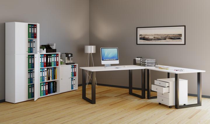 Actual product image VCM Office furniture corner desk Lona depth 50 cm U Alu Black (160 x 50 cm)