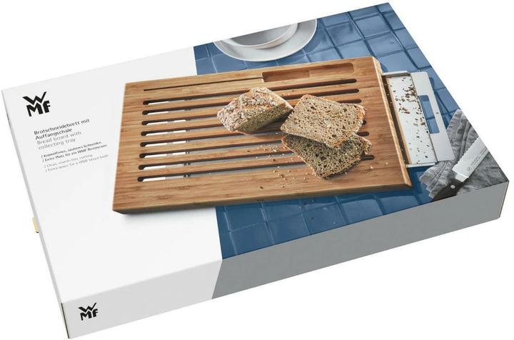 Produktbild WMF Brotschneidebrett mit Krümelfang Bambus in Gitterform und klingenschonend