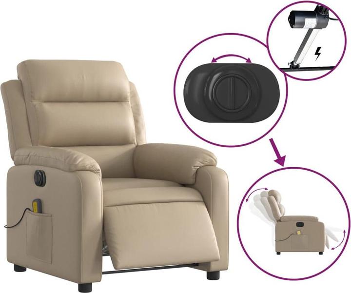 Image du produit VidaXL Fauteuil de massage électrique Fauteuil de télévision Fauteuil de relaxation Similicuir