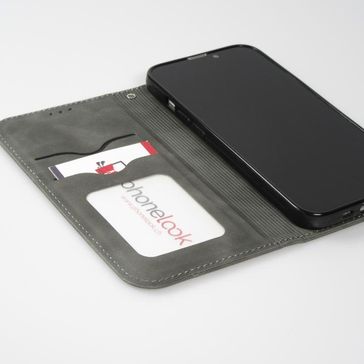 Produktbild PhoneLook Leder Tasche Flip Wallet vintage mit Magnetverschluss und Kartenhalter (Apple iPhone 13)