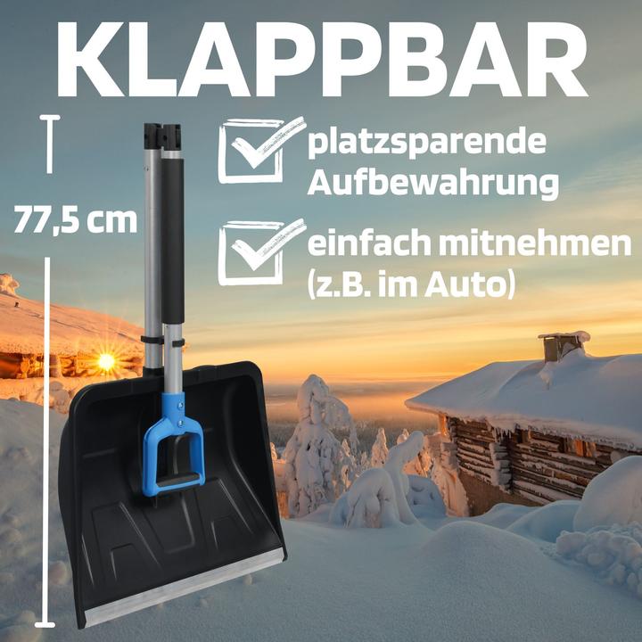 Produktbild SW-Stahl 98100L Schneeschieber Klappbar I platzsparend I stabil I 138cm lang Aluminium Schneeschaufe