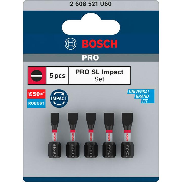 Produktbild Bosch Professional Zubehör PRO Slotted Impact Bit (SL 6.5, SL4.5, SL 5.5)