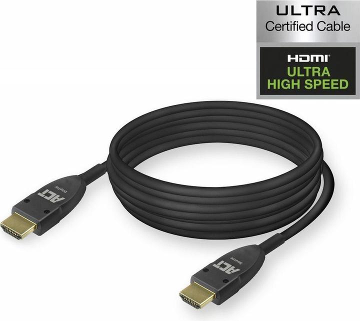 Productafbeelding 20 meter HDMI Professional gecertificeerde 8K actieve optische kabel HDMI-A mannelijk - HDMI-A (20 m, HDMI)