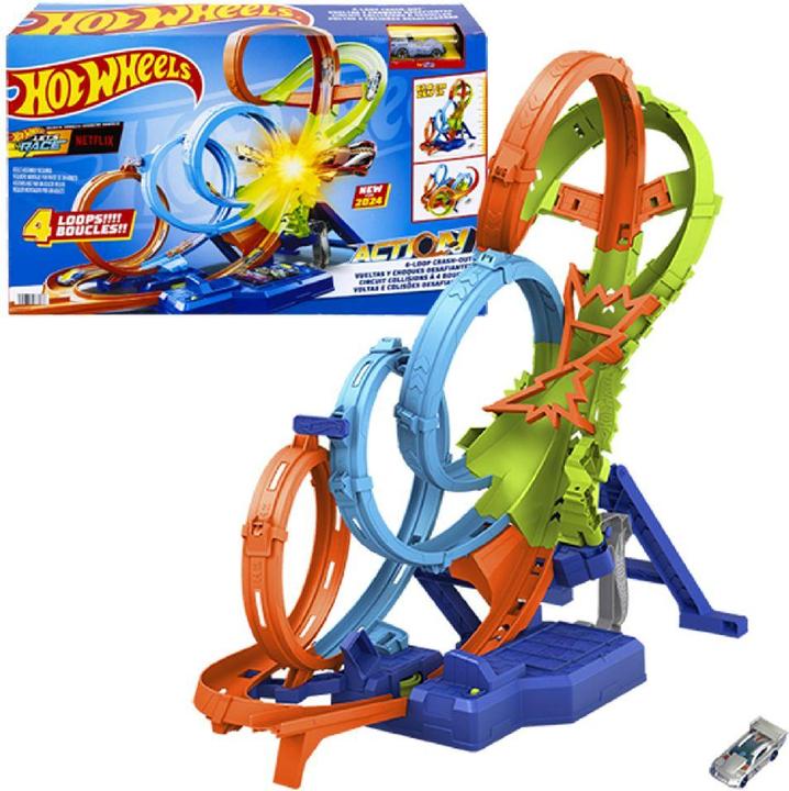 Actual product image Hot Wheels Action 4 Loopings Crash Danger