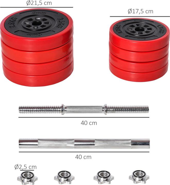 Produktbild Homcom Kurzhantel-Set verstellbar (4 x 1.25 kg)