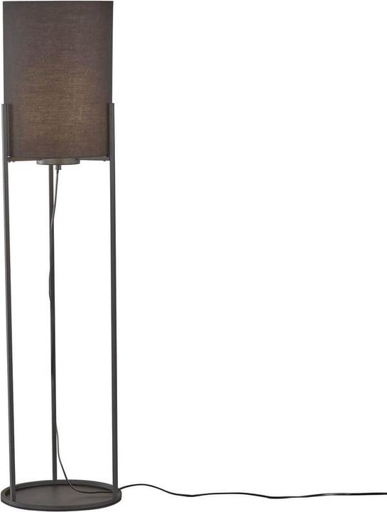 Fischer & Honsel Honsel Spenzer Stehleuchte E27 schaltbar Stoffschirm Chintz schwarz goldfarben sandschwarz (E27)