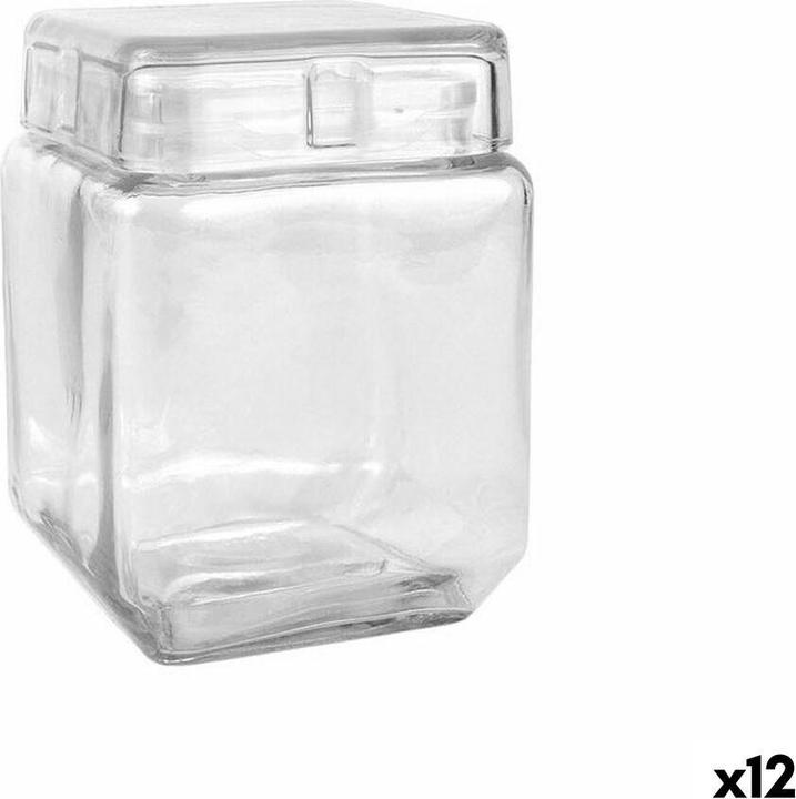 Produktbild La Mer Topf karriert Glas 1,2 L 11 x 11 x 14,5 cm (12 Stück)