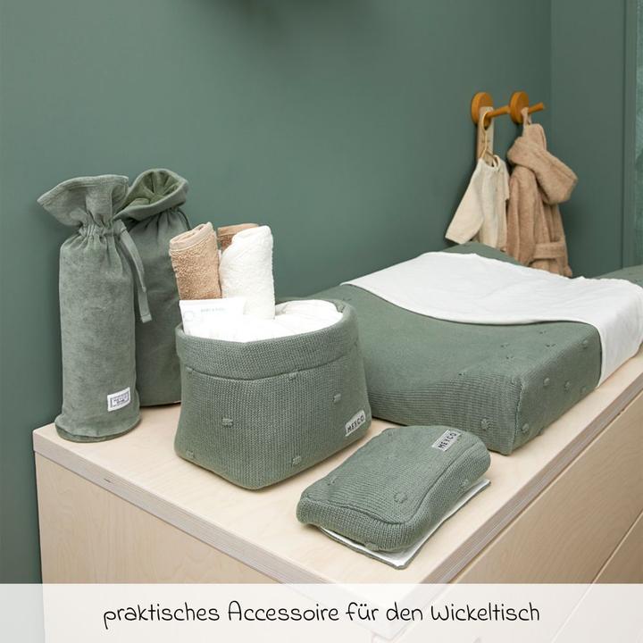 Produktbild Meyco Wickeltichkörbchen small Mini Knots forest green