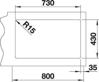 Productafbeelding Blanco Andano 700-IF (Aanrecht, 74 cm, 44 cm)