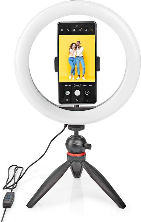 Immagine prodotto Nedis Ringlight | 10 pollici | 120 LED | 2700 - 6700 K | Treppiede | Nero (Anello di luce)
