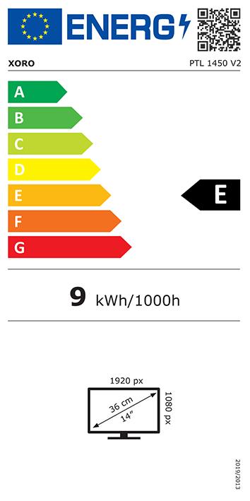 Energy Label Xoro PTL 1450 V2 - grey - XOR400702 (14", LCD)