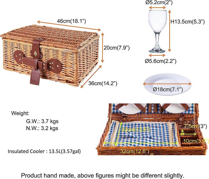 Produktbild EGenuss Handgefertigter Picknickkorb