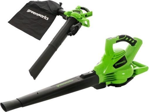 Greenworks Souffleur Aspirateur à batterie SANS BATTERIE ET CHARGEUR DE BATTERIE (Fonctionnement sur batterie, Aspirateurs à feuilles)