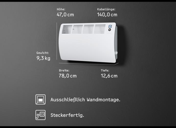 Actual product image Stiebel Eltron CON 20 Premium, 2.0 kW wall convector for approx. 25 m², VDE tested (2000 W)