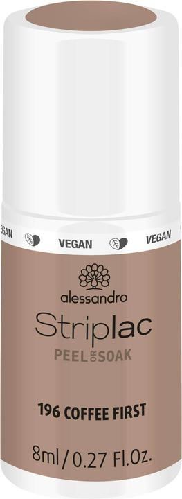Actual product image Alessandro Striplac Peel or Soak off Coffee First (196 Coffee First, Colour paint)