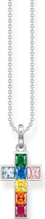 Immagine prodotto Thomas Sabo Collana croce pietre colorate argento (Argento 925, 40 - 45 cm)