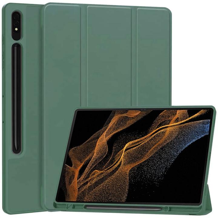 Techsuit - Flex Trifold (with Pencil Holder) - Samsung Galaxy Tab S8 Ultra - Green (Galaxy Tab S8 Ultra)