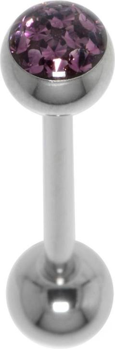 Bijouteria Zungenpiercing (Chirurgenstahl 316L, Epoxiharz, Kristall)