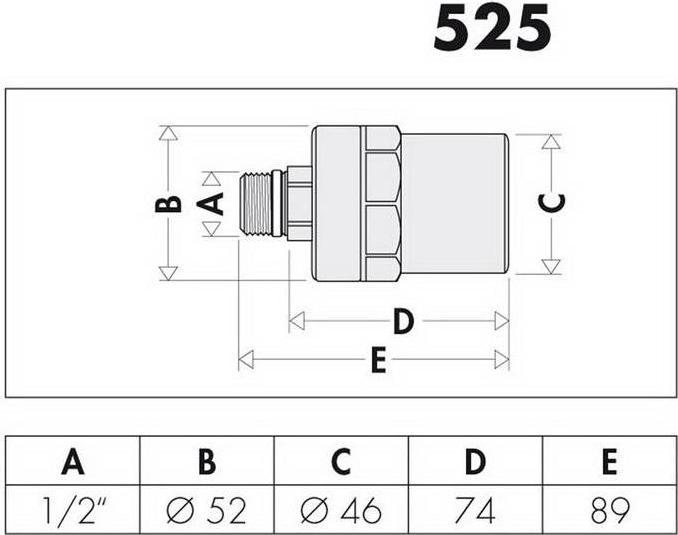Produktbild Caleffi Wasserschlagdämpfer Messing, verchromt 1/2Zoll