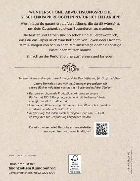 Produktbild Geschenkpapier-Buch Calming Nature | 100% Recyclingpapier (Geschenkpapier, 10 x)