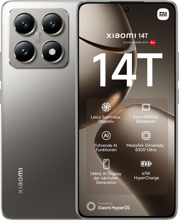 Actual product image Xiaomi 14T + Curved Gaming Monitor 30" Launch Bundle (256 GB, Titan Gray, 6.67", Dual SIM, 50 Mpx, 5G)