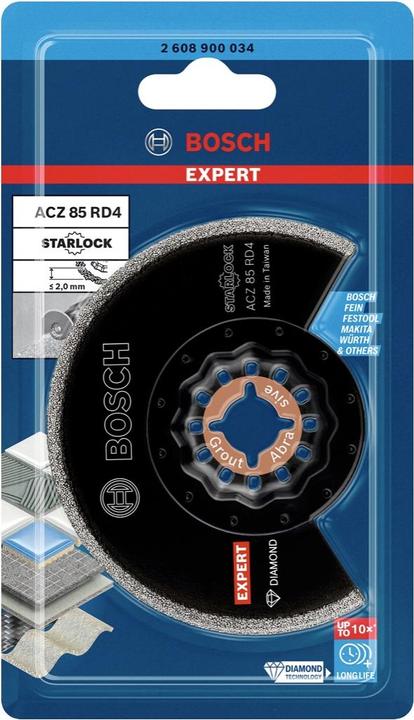 Produktbild Bosch Professional Zubehör EXPERT Grout Segment Blade ACZ 85 RD4 Blatt für Multifunktionswerkzeuge, 85 mm, 10 Stück