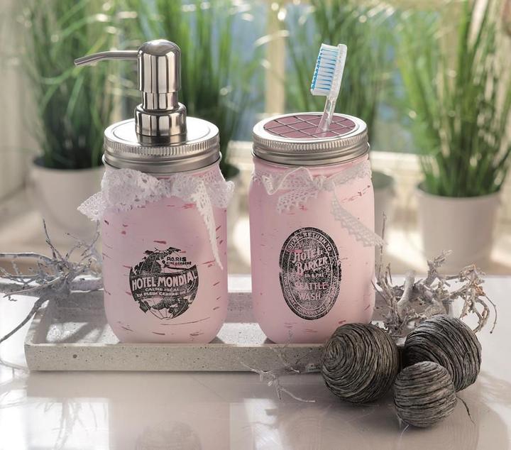 Produktbild Glorex Glas mit Deckel Lili Rose