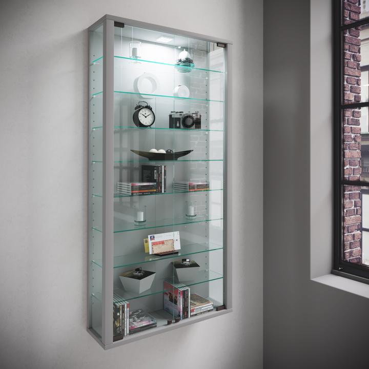 Actual product image VCM Collection wall display case wood glass Vitrosa Maxi (59 x 18 x 114 cm)