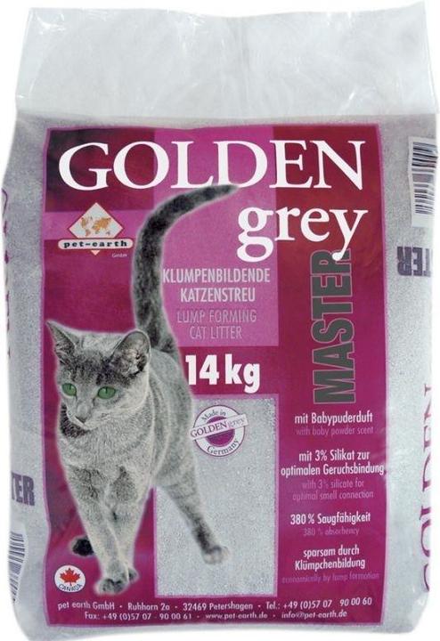 Pet-Earth Katzenstreu Golden Grey Master Kinderpulver (Klumpend, 7 kg)
