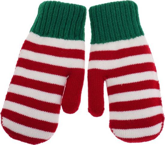 Actual product image Snazzy Santa Christmas gloves for children Elf LARGE Red Green from (One size)