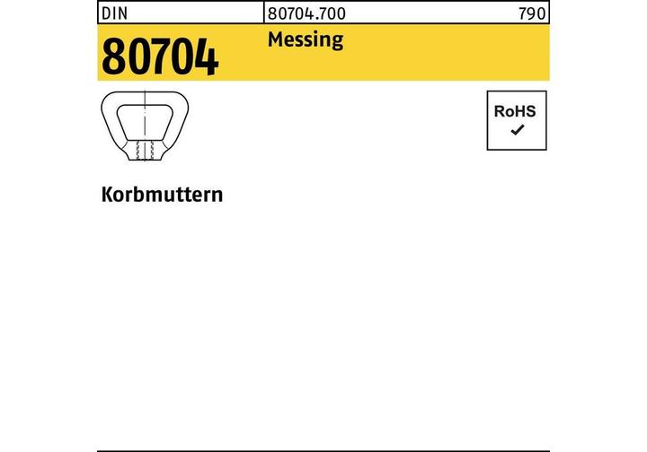 Produktbild Korbmutter DIN 80704 M 12 Messing