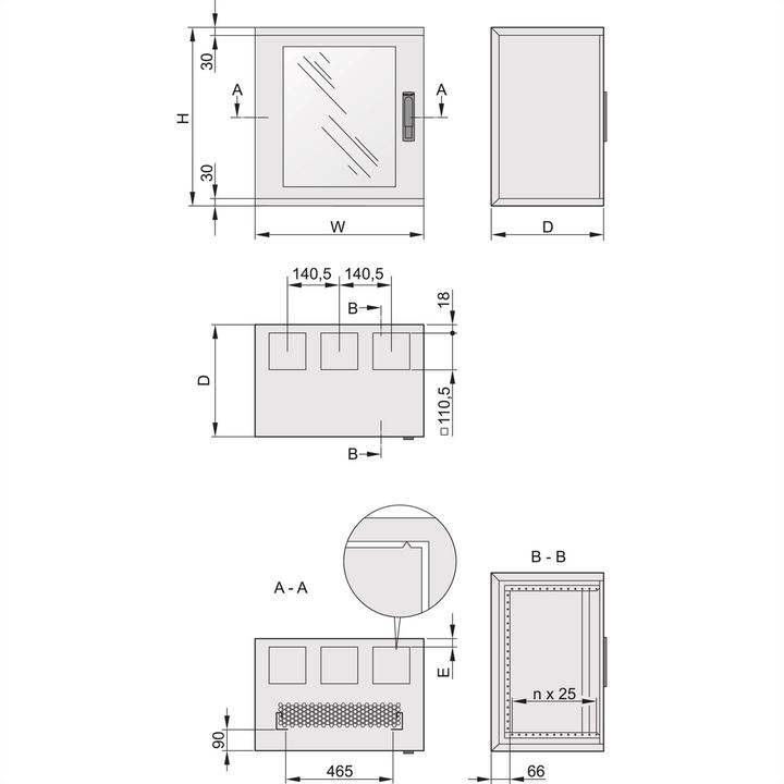 Produktbild Schroff 19/"EPCASE Gehäuse 9HE 487x600x400mm (108.57 HE, 19 Zoll Rack)