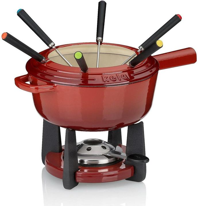 Kela Calido cheese fondue set 11 pieces, red (Cheese fondue)