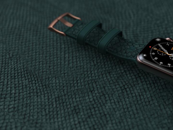 Actual product image Njord Jord Watch Strap For (44 mm, 45 mm, Vegan Leather, Salmon leather, Stainless steel fastener)