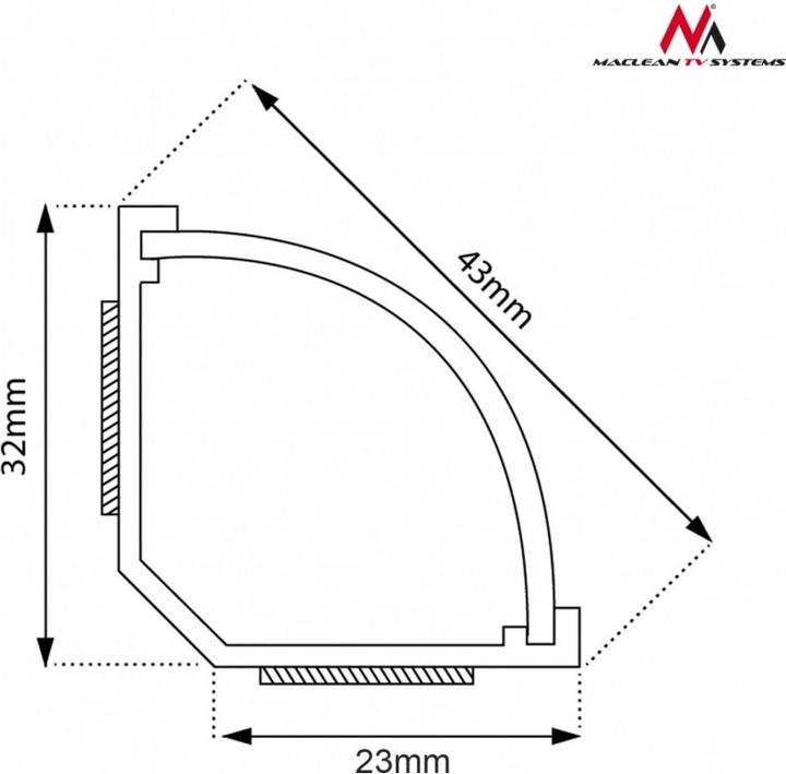 Produktbild Maclean MCTV-575 - Kabelkanal weiss, 1,5 m, 43 x 23 mm (Kabelkanal, 150 cm)
