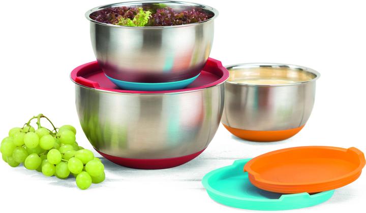 Genius Set di ciotole in acciaio inox (22 cm, 3 l, 3 x)