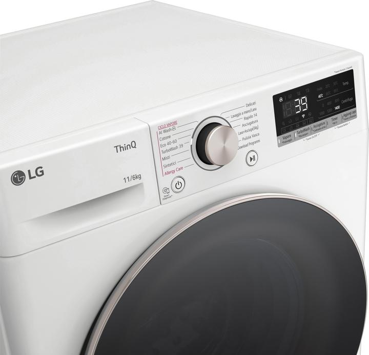 Actual product image LG D4R7011TSWG Washer-dryer Free installation Front loading Black, White D