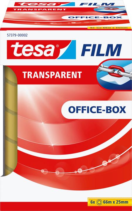 Image du produit tesa 6x tesafilm TRANSPARENT - à forte adhérence - résistant au vieillissement et à la déchirure (25 mm)