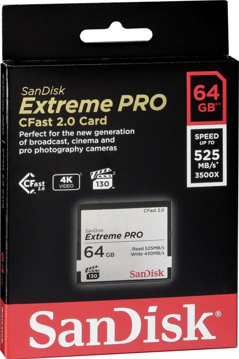 Immagine prodotto SanDisk Scheda CFast Extreme Pro 64GB (64 GB, CFast 2.0)