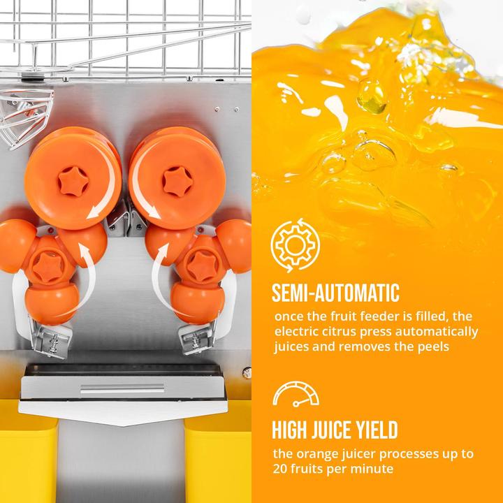 Produktbild Royal Catering Elektrische Orangenpresse halb automatisch 120 W 20 Orangen/min Zitruspresse