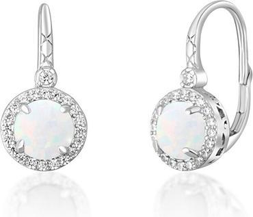 JVD Charming silver earrings with white opals SVLE0412SH2O100