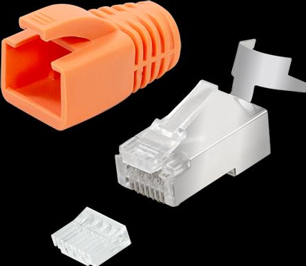 Produktbild LogiLink Cat.6A RJ45 Modular Stecker für Cat.6A & Cat.7 Verlegekabel, 10er Pack (Netzwerkkabel Stecker)