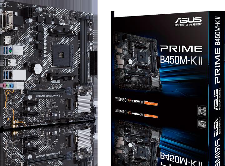 Actual product image ASUS PRIME B450M-K II (AM4, AMD B450, mATX)